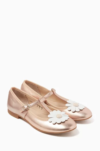 Daisy Dory Flo Ballerinas in Metallic Leather