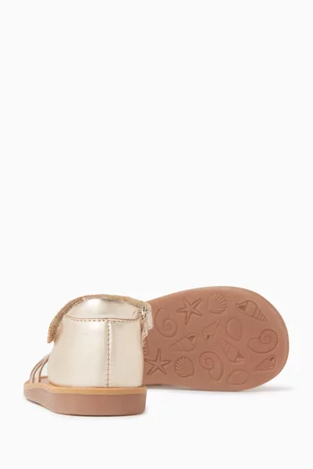 Poppy Sandals in Metallic Leather