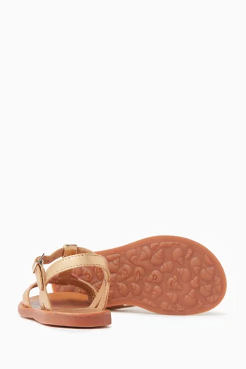 Plagette Floral Sandals in Metallic Leather