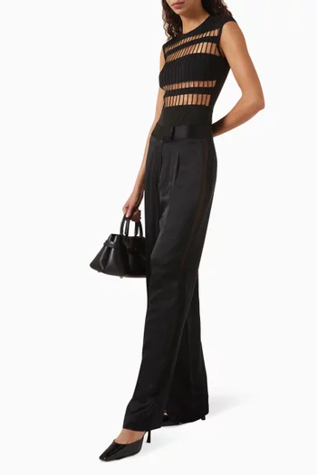 Wayne Bodysuit in Microfiber & Tulle