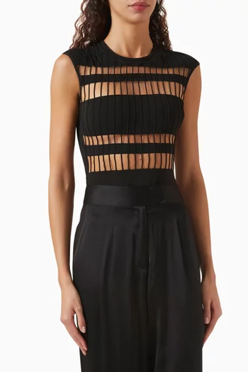 Wayne Bodysuit in Microfiber & Tulle