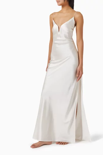 Cigale Maxi Dress in Silk Satin