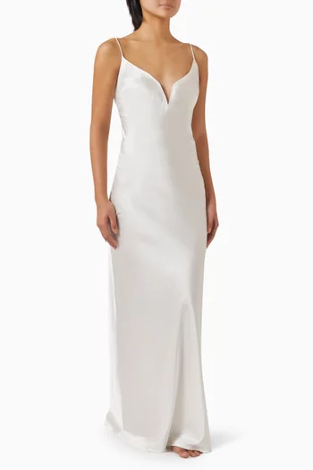Cigale Maxi Dress in Silk Satin
