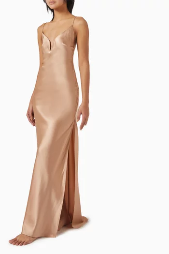 Cigale Maxi Dress in Silk Satin