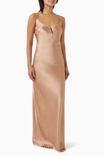 Cigale Maxi Dress in Silk Satin