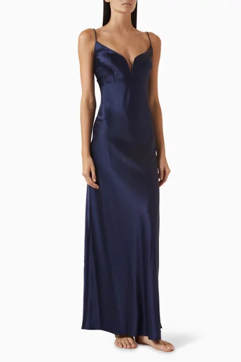 Cigale Maxi Dress in Silk Satin