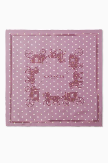 وشاح بنقشة الحصان والعربة حرير