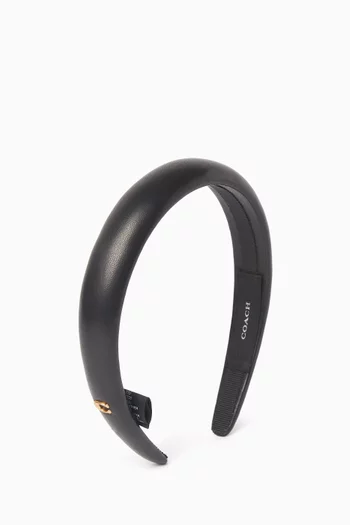 Logo Headband in Leather