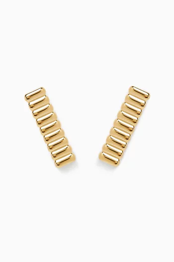 Quatre Grosgrain Stud Earrings in 18kt Gold