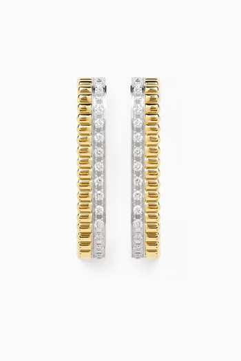 Quatre Grosgrain Diamond Earrings in 18kt Gold