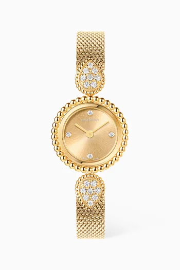 Serpent Bohème Diamond Bracelet Watch in 18kt Gold, 23mm