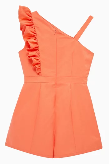 One-shoulder Ruffled Romper