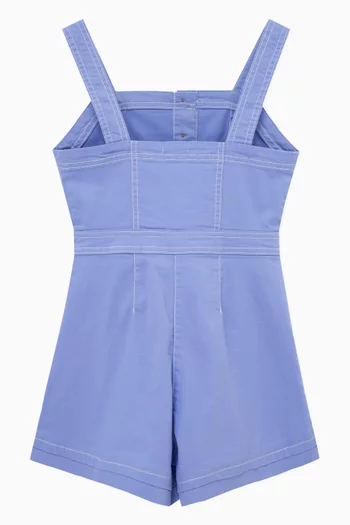 Button-front Romper in Cotton