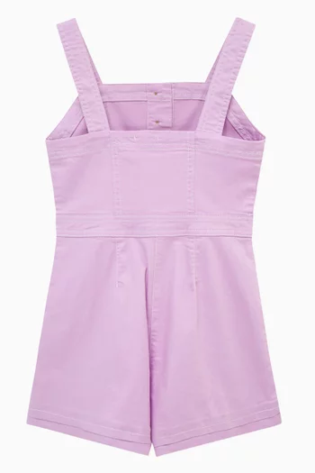Button-front Romper in Cotton