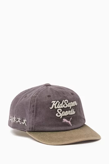 x KidSuper Baseball Cap in Cotton-denim