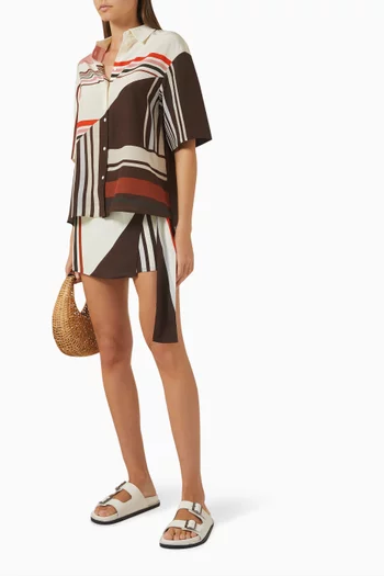 Thistle Mini Skort in Silk Crepe De Chine