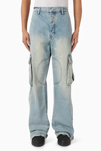 Track Logo Cargo Pants in Denim