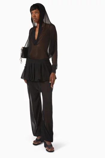 Hooded Bodysuit in Stretch-knit