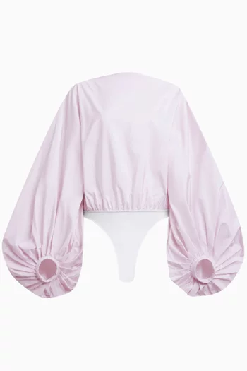 Balloon-sleeve Bodysuit