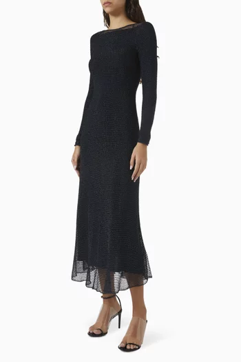Chain Midi Dress in Mesh-knit