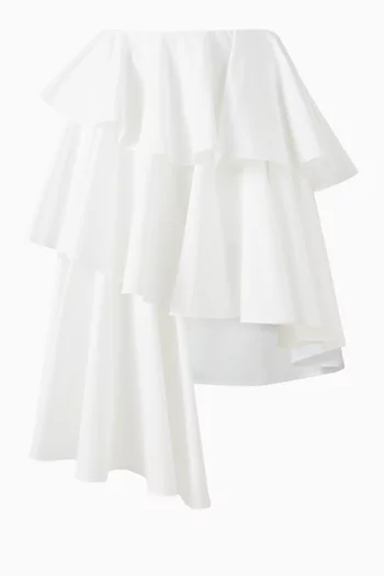 Spiral Asymmetric Skirt in Poplin