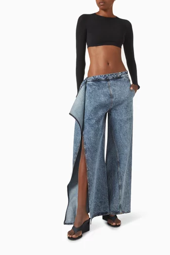 Wrap-style Jeans in Denim