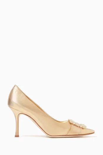 GIboa Embellished 90 Pumps in Metallic Cotton