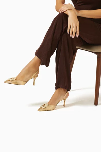 Gibsli Embellished 70 Pumps in Metallic Cotton