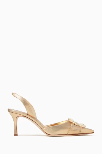 Gibsli Embellished 70 Pumps in Metallic Cotton