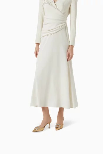 Maysale 70 Mules in Metallic Cotton