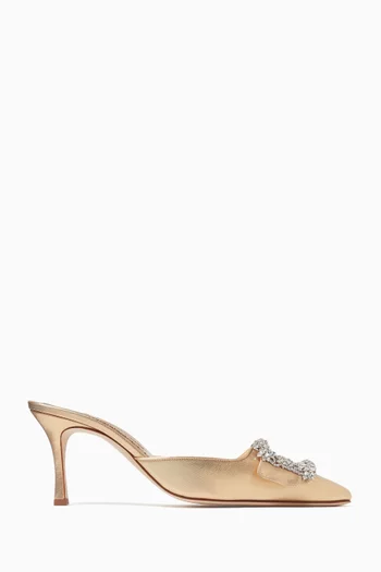 Maysale 70 Mules in Metallic Cotton