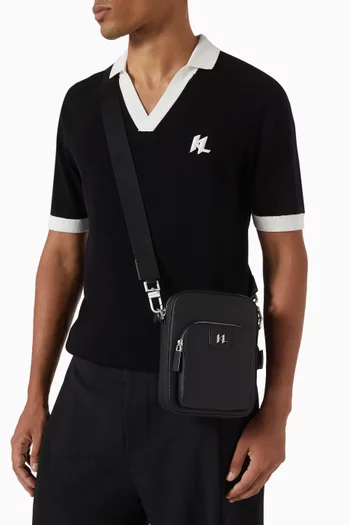 K/Monogram Crossbody Bag in Leather