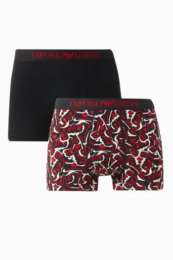 Valentine's Day Boxer Briefs in Stretch-cotton, Set of 2