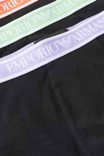 Logo Boxer Briefs in Stretch-cotton, Set of 3