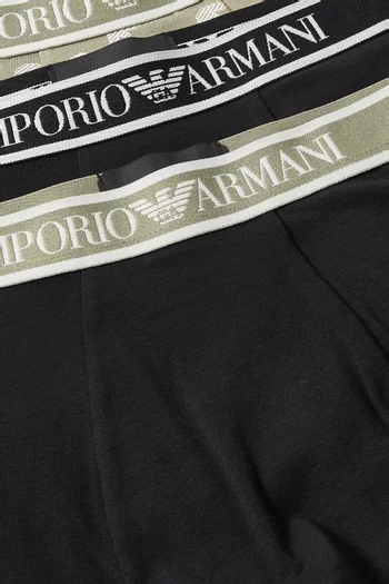 Logo Boxer Briefs in Stretch-cotton, Set of 3