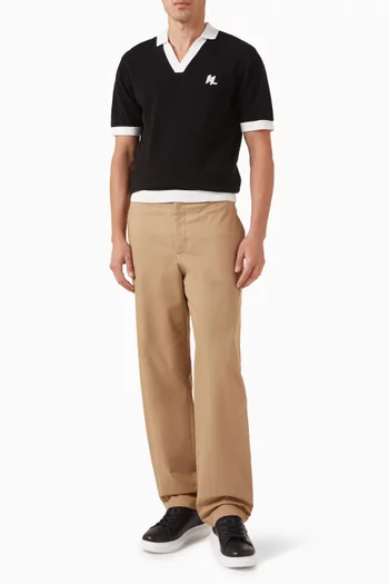 KL Monogram Polo Shirt in Cotton Knit