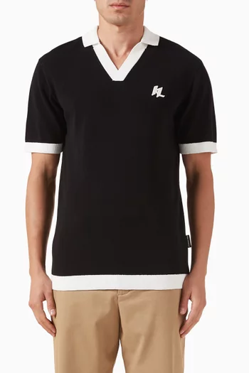 KL Monogram Polo Shirt in Cotton Knit