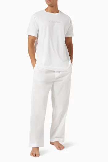 Allover Logo Sleep Pants in Cotton-poplin