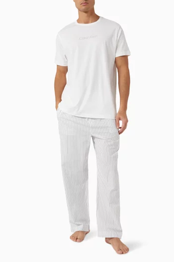 Allover Logo Sleep Pants in Cotton-poplin