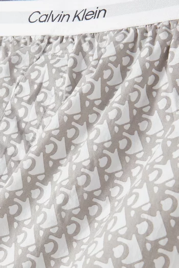Allover Logo Boxers in Cotton-poplin