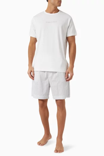 Allover Logo Sleep Shorts in Cotton-poplin