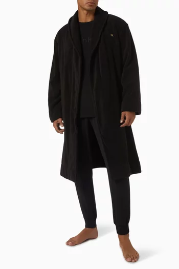 Logo-embroidered Robe in Cotton-terry