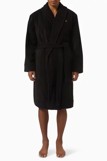 Logo-embroidered Robe in Cotton-terry