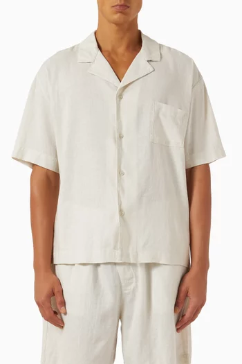 Pyjama Top in Linen Blend