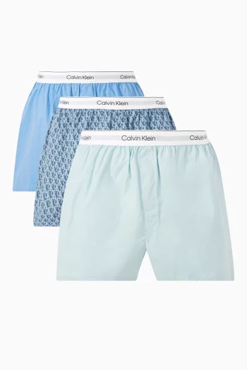 Icon Boxers in Stretch Cotton, Set of 3
