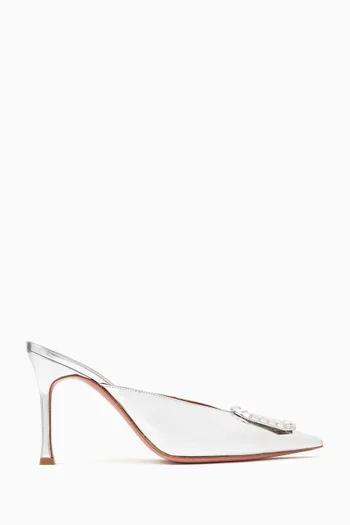 Camelia 90 Mules in Metallic Leather