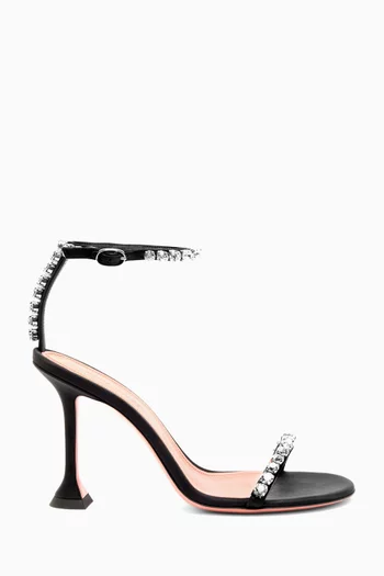 Gigi 95 Crystal-embellished Sandals in Satin