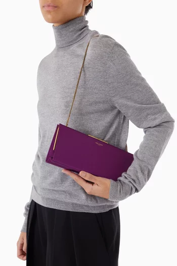 Small Midnight Clutch Bag in Satin