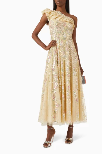 Confetti One-shoulder Gown in Tulle