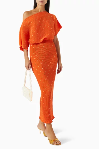 Tilly Midi Dress in Plisse